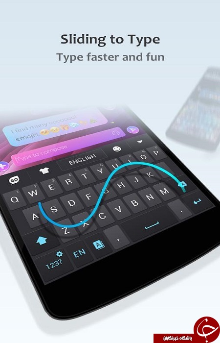 با نرم افزار Go keyboard 