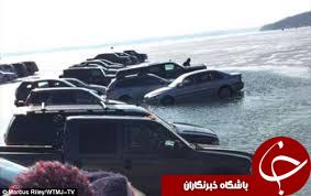 وقتی ماشین های آمریکایی هم زیر آبی  می روند+عکس
