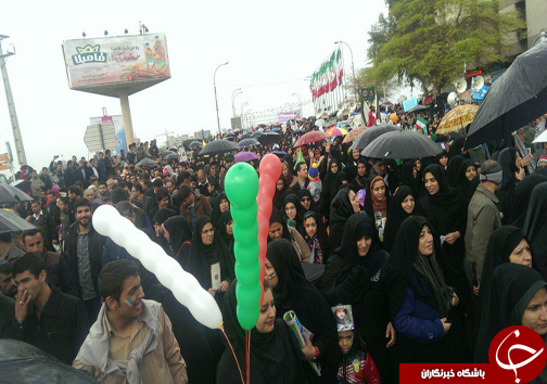 هوای بارانی خوزستان  و حضور چشم گیر مردم در فجر 94 + تصاویر