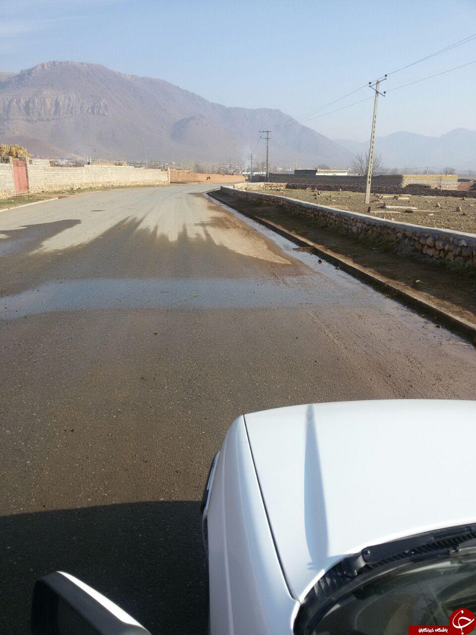 هدر رفتن آب شرب در روستای سیه باز + تصاویر
