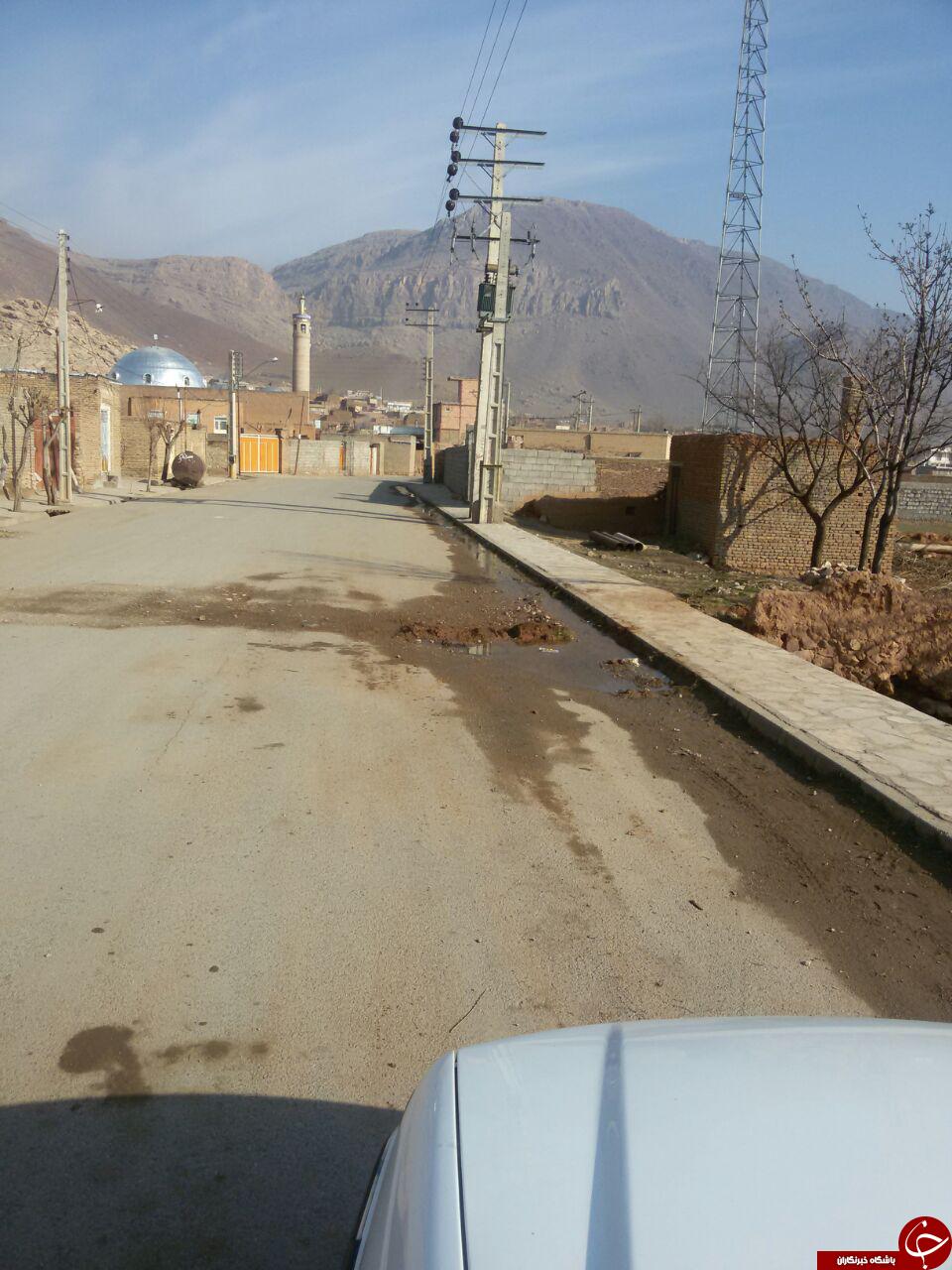 هدر رفتن آب شرب در روستای سیه باز + تصاویر