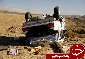 واژگونی پژو پارس در محور سمنان -تهران + تصاویر
