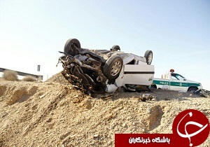 واژگونی پژو پارس در محور سمنان -تهران + تصاویر