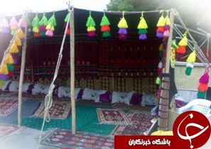 چادر زنی عشایر خوزستان در مسیر سیلاب