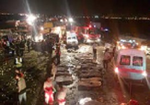 برخورد سه خودرو در جاده قدیم قزوین،- کرج