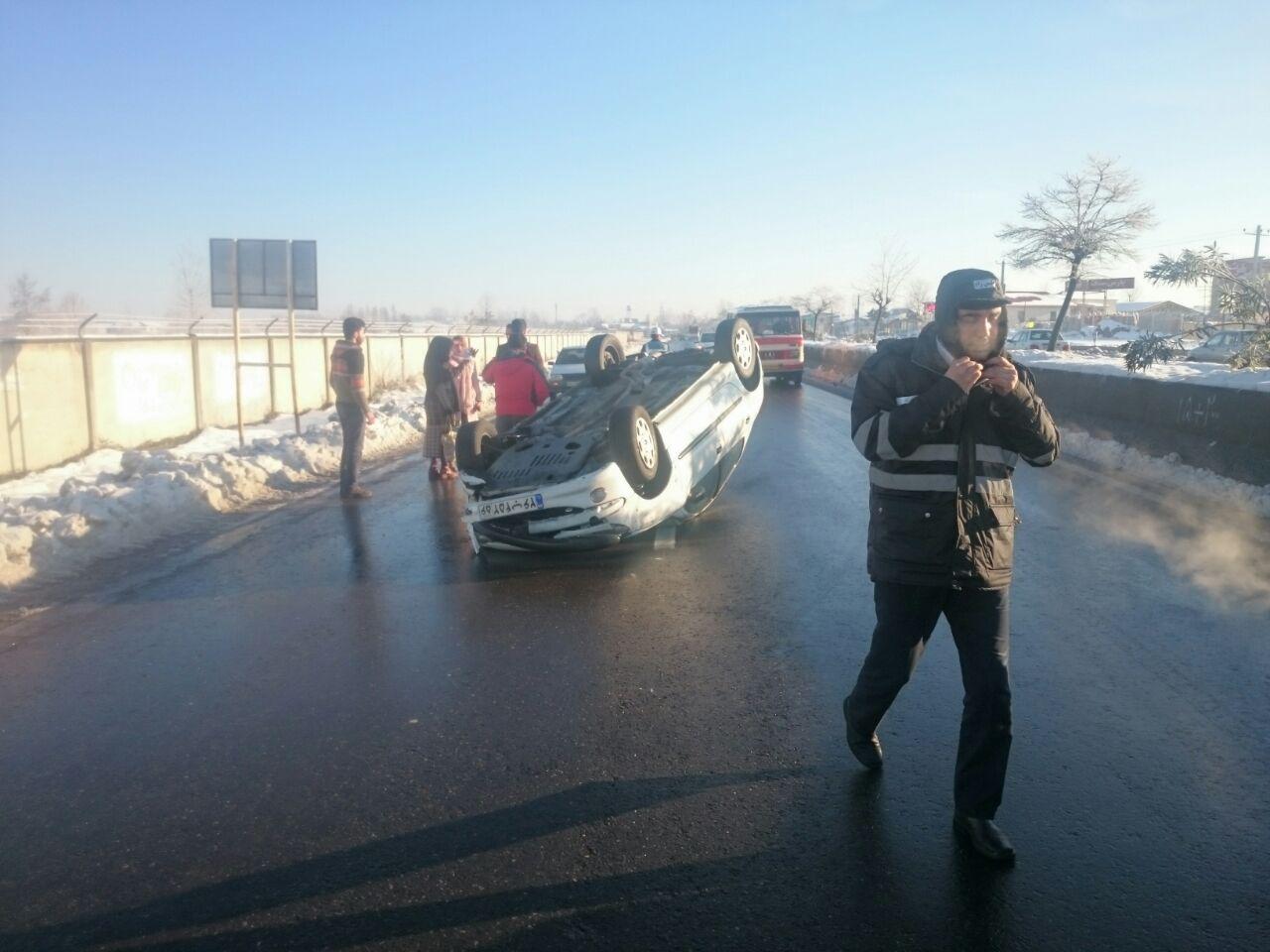 کمربند ایمنی جان سرنشین خودرو را نجات داد