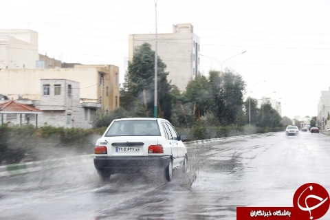 بارش باران و برف در استان سمنان + تصاویر