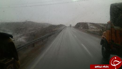 بارش باران و برف در استان سمنان + تصاویر