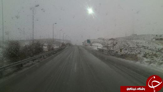 بارش باران و برف در استان سمنان + تصاویر