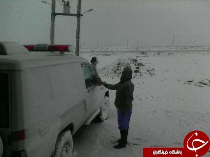 بارش باران و برف در استان سمنان + تصاویر