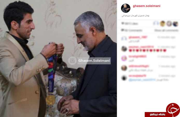 ورزشکاری که مدالش را تقدیم سردار سلیمانی کرد +عکس