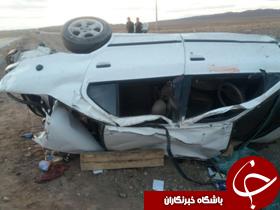 واژگونی خودرو در محور میامی- سبزوار یک کشته ودو مجروح به جا گذاشت+ تصاویر