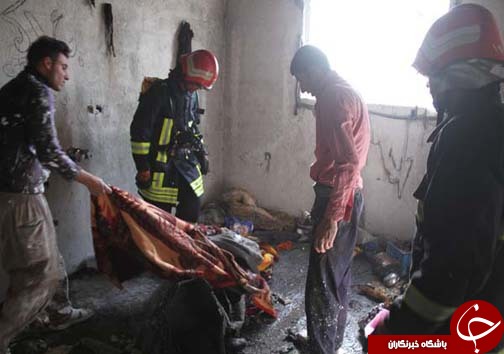 آتش سوزی در یک ساختمان منجر به سوختگی دو نفر شد + تصاویر