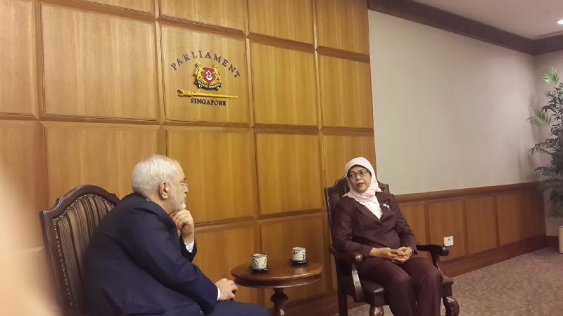 دیدار ظریف با نخست وزیر و رئیس پارلمان سنگاپور