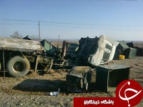 یک کشته وسه مجروح بر اثر واژگونی تریلر در میامی +تصاویر