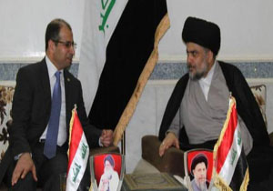 دیدار مقتدی صدر با رئیس پارلمان عراق در بغداد