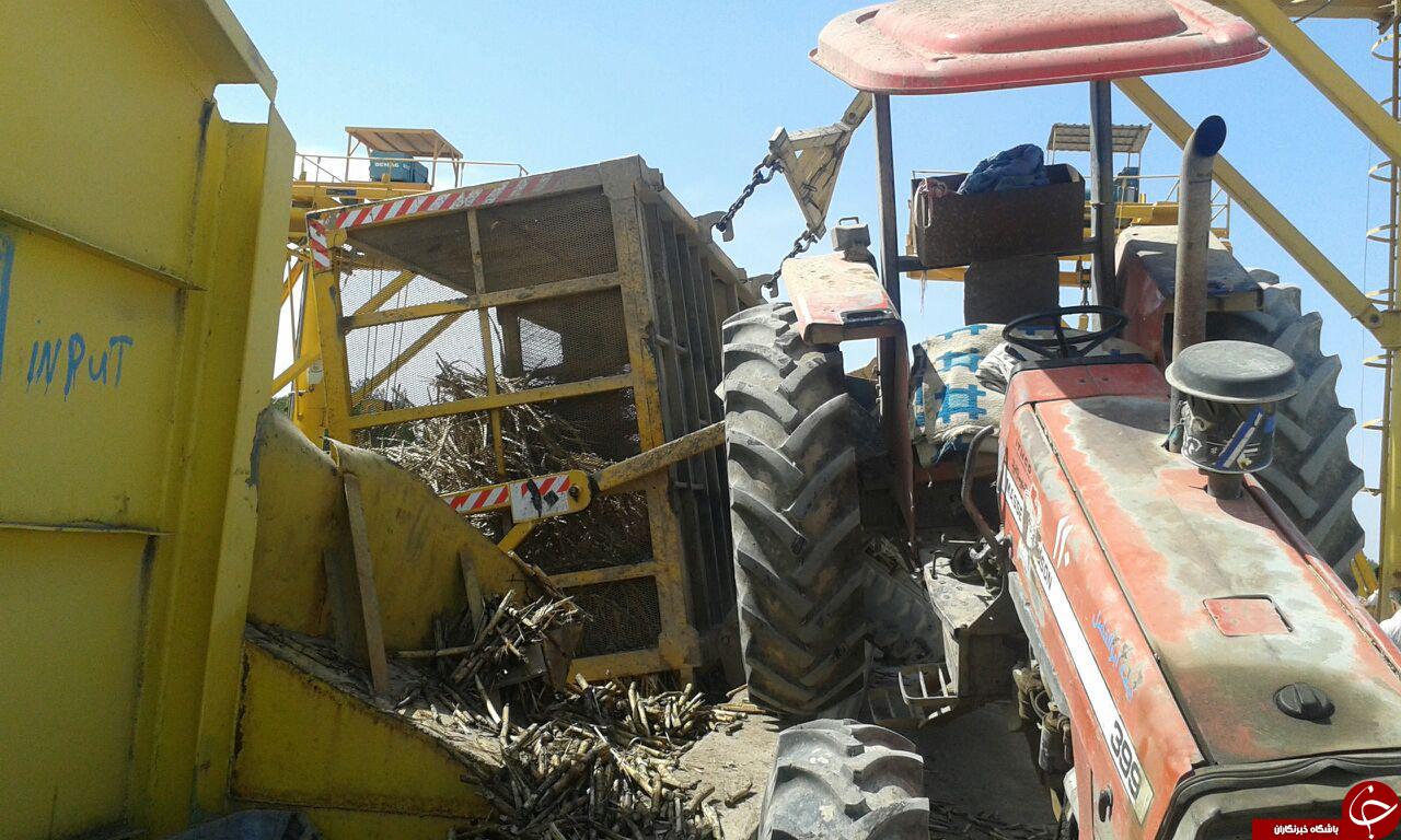 سقوط سبد حمل نیشکر در کارخانه دهخدا + تصاویر