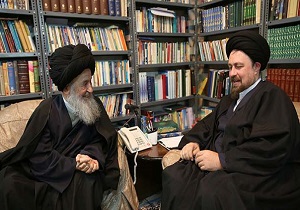 حضور آیت الله العظمی علوی گرگانی در خانه سید حسن خمینی
