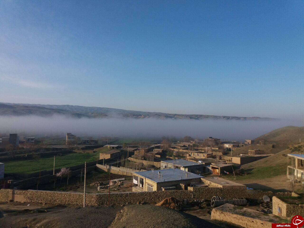 تصاویری دلنشین از مه&zwnj;گرفتگی یک روستا
