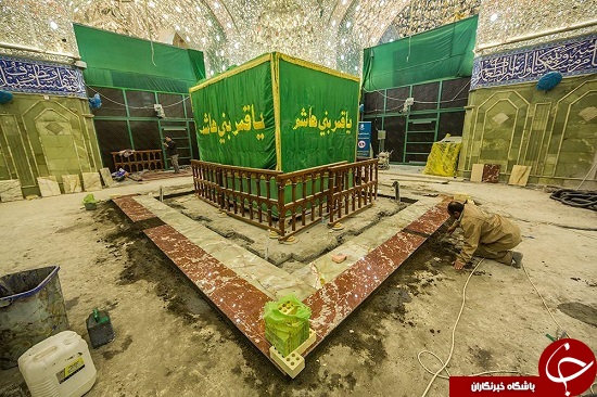 ضریح مرقد مطهر حضرت عباس(ع) برداشته شد + تصاویر