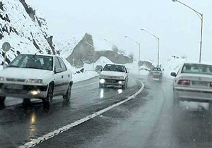 بارش باران و برف در برخی محورهای خراسان رضوی