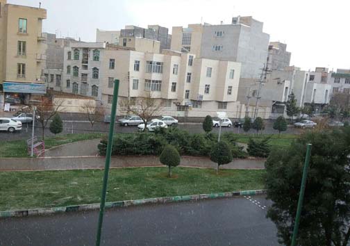 بارش تگرگ در قزوین+تصاویر