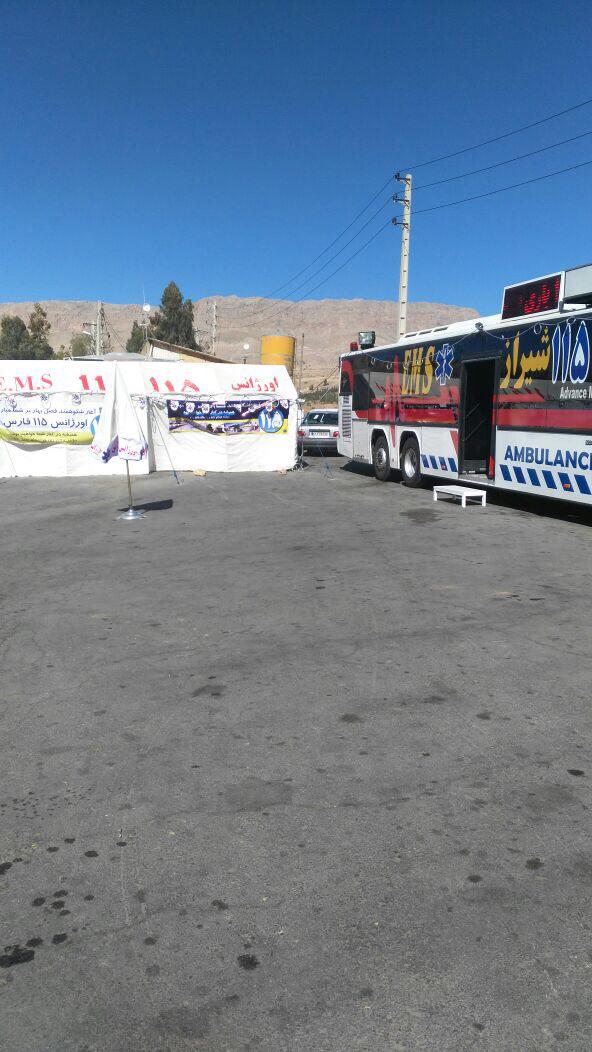 برپایی کمپ های سلامت اورژانس در ورودی شهر شیراز