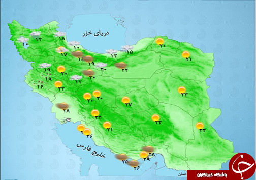 اطلاع از وضع هوای استان ها در یک نگاه + عکس