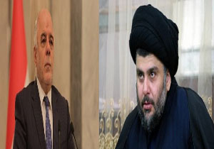 دیدار مقتدی صدر با حیدر العبادی در بغداد