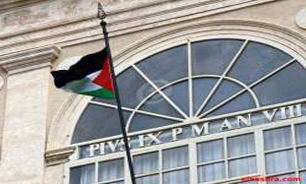 اهتزاز پرچم فلسطین در واتیکان