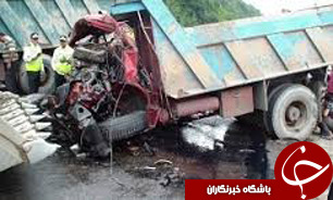 واژگوني و آتش سوزي تريلر در زنجان