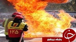 حريق در طبقه يازدهم برج خليج فارس قزوين