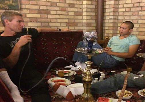 عکس: قلیان کشی بازیکنان تیم والیبال امریکا در تهران