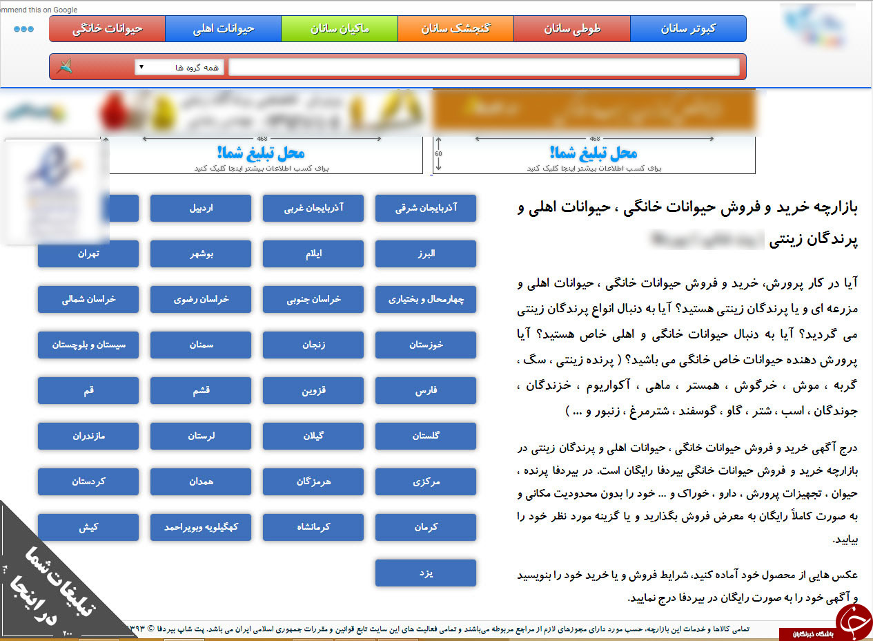 فروش آزادانه حیوانات در دنیای مجازی