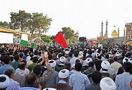 مراسم تشییع پیکر شهید ساجد حسین به سمت حرم حضرت معصومه(س) برگزار شد