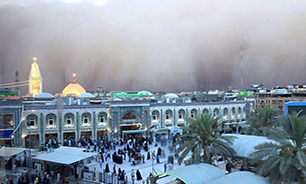 تغییر جهت طوفان شن در حرم امام حسین (ع) + فیلم