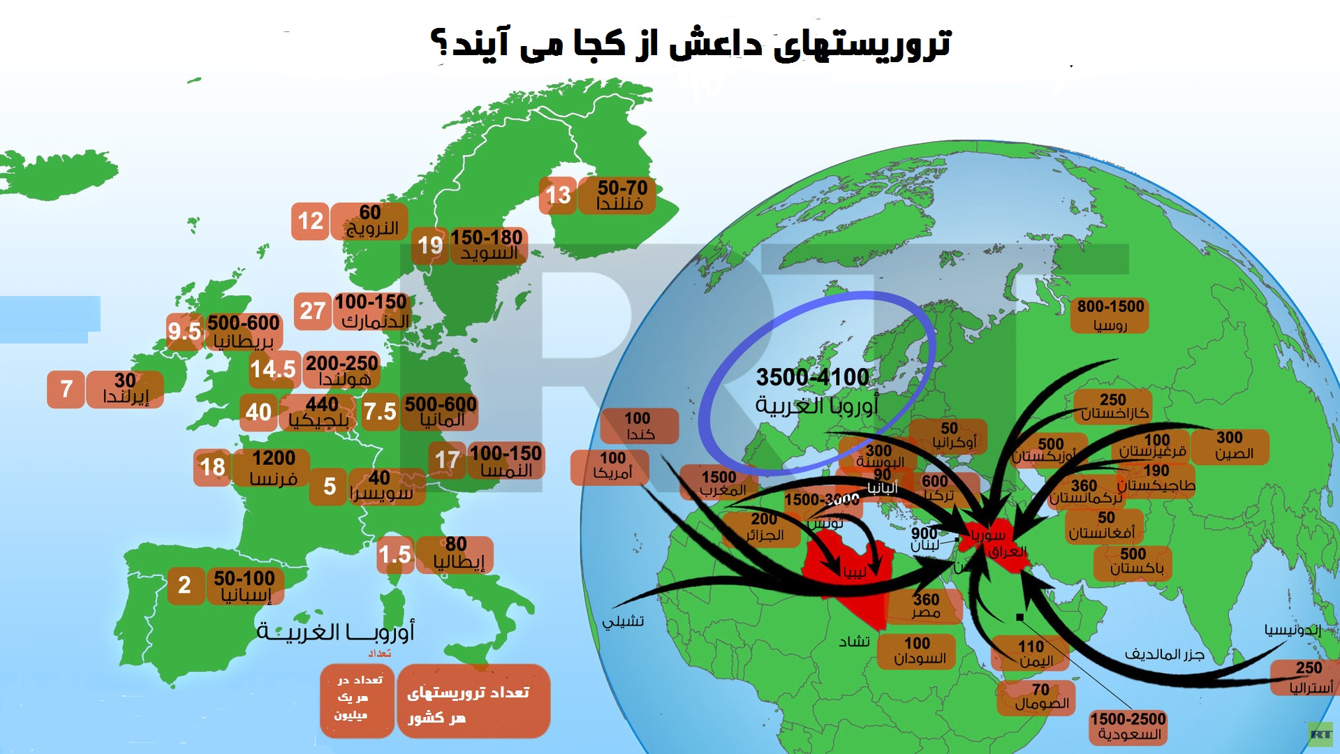 چند درصد اروپایی&zwnj;ها داعشی هستند؟+ نقشه