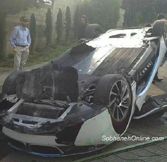 تصاویر اولین حادثه برای Bmw i8 در تهران