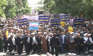 اعلام انزجار مردم اهر  از رژیم اشغالگر قدس در راهپیمایی روز جهانی قدس