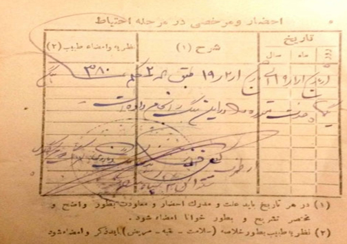 كارت پايان خدمت زمان رضاخان+ عکس