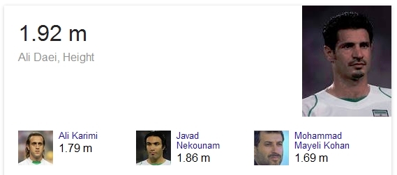 با گوگل قد و وزن افراد مشهور دنیا را پیدا کنید !