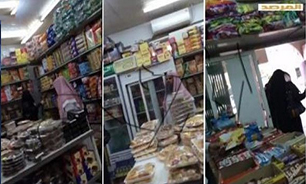 اخراج زن عربستانی از فروشگاه + فیلم