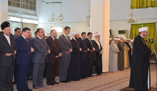 بشار اسد در نماز عید فطر+ تصاویر