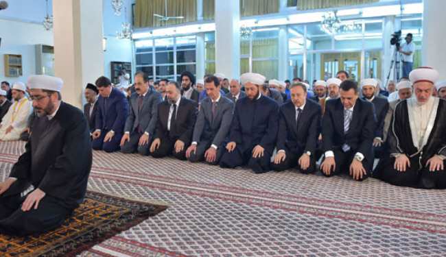 بشار اسد در نماز عید فطر+ تصاویر