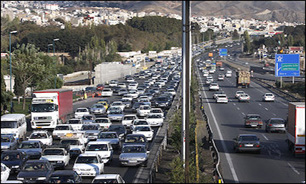 باشگاه خبرنگاران -آزادراه کرج - تهران ترافیک نیمه سنگین /جریان ترافیکی روان در سایر محورهای مواصلاتی کشور