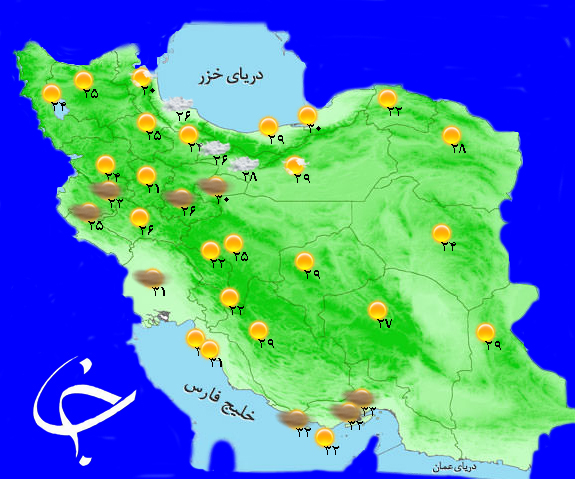 وضعیت جوی مراکز استانها پنجشنبه 4 تیرماه