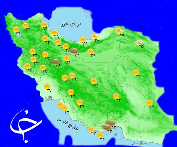 وضعیت جوی مراکز استانها یکشنبه 7 تیرماه