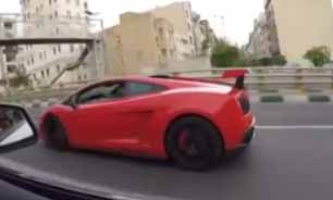 دور دور کردن با لامبورگینی سوپر لوکس در خیابان های تهران + فیلم