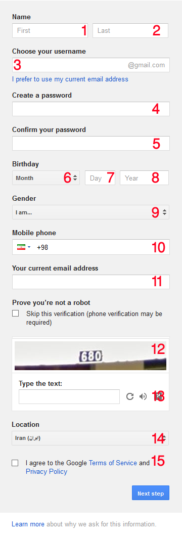 ساختن gmail