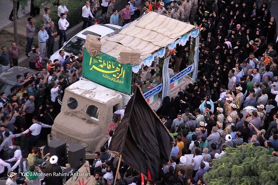 وداع باشکوه و متفاوت با 13 شهید خط شکن گمنام در مشهد + تصاویر